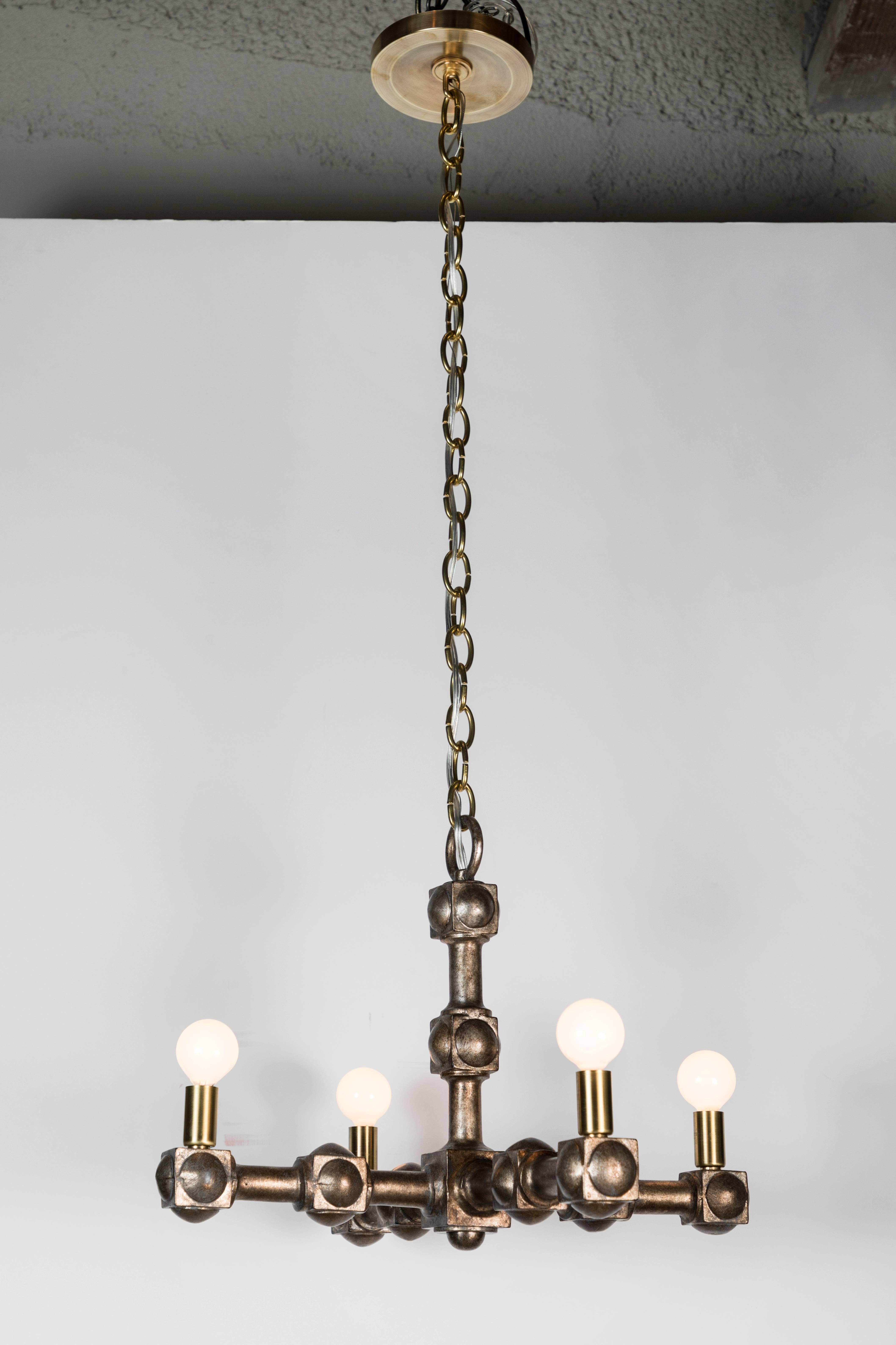Modern Midcentury 1970s Chandelier Restored