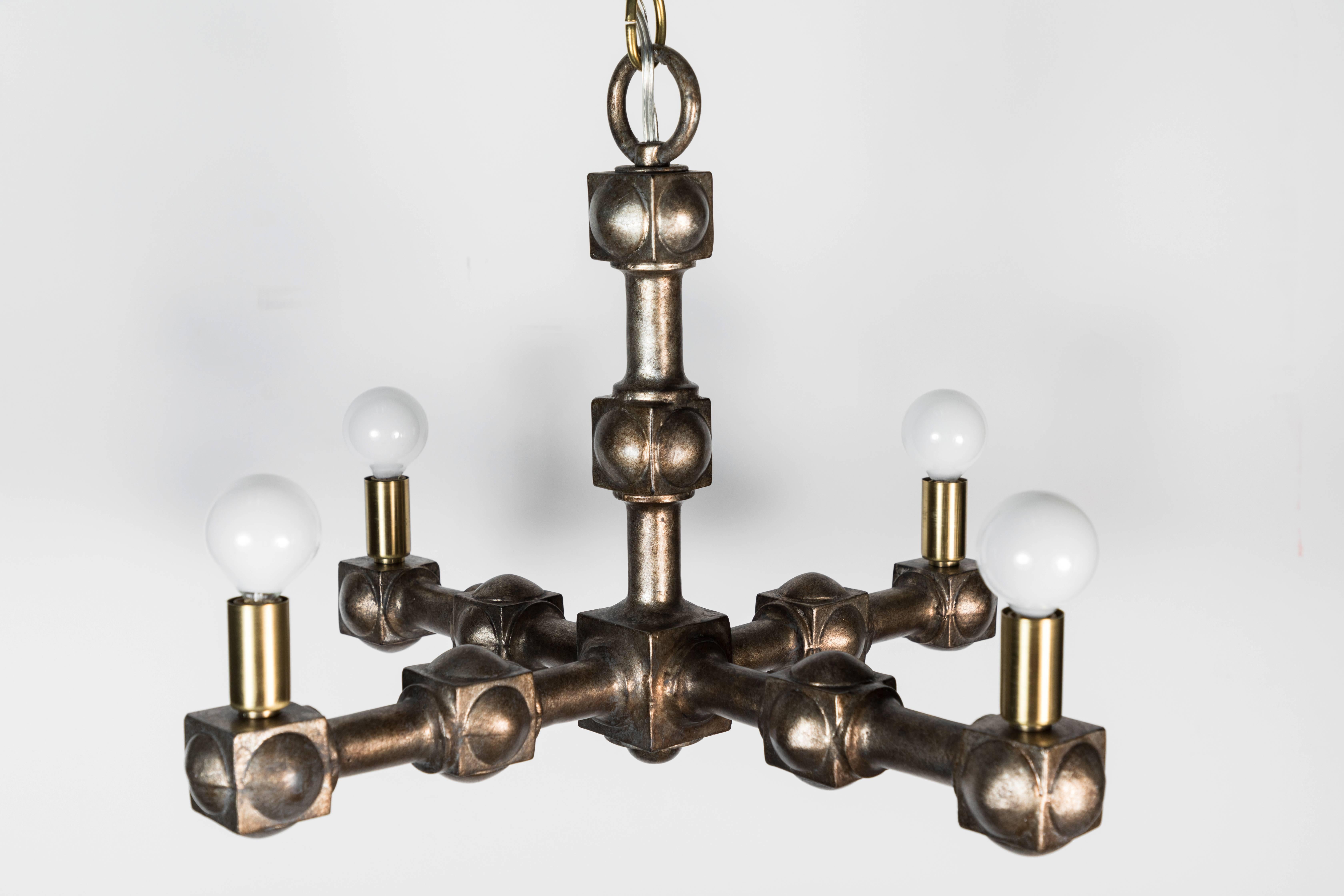 Midcentury 1970s Chandelier Restored In Excellent Condition In Los Angeles, CA