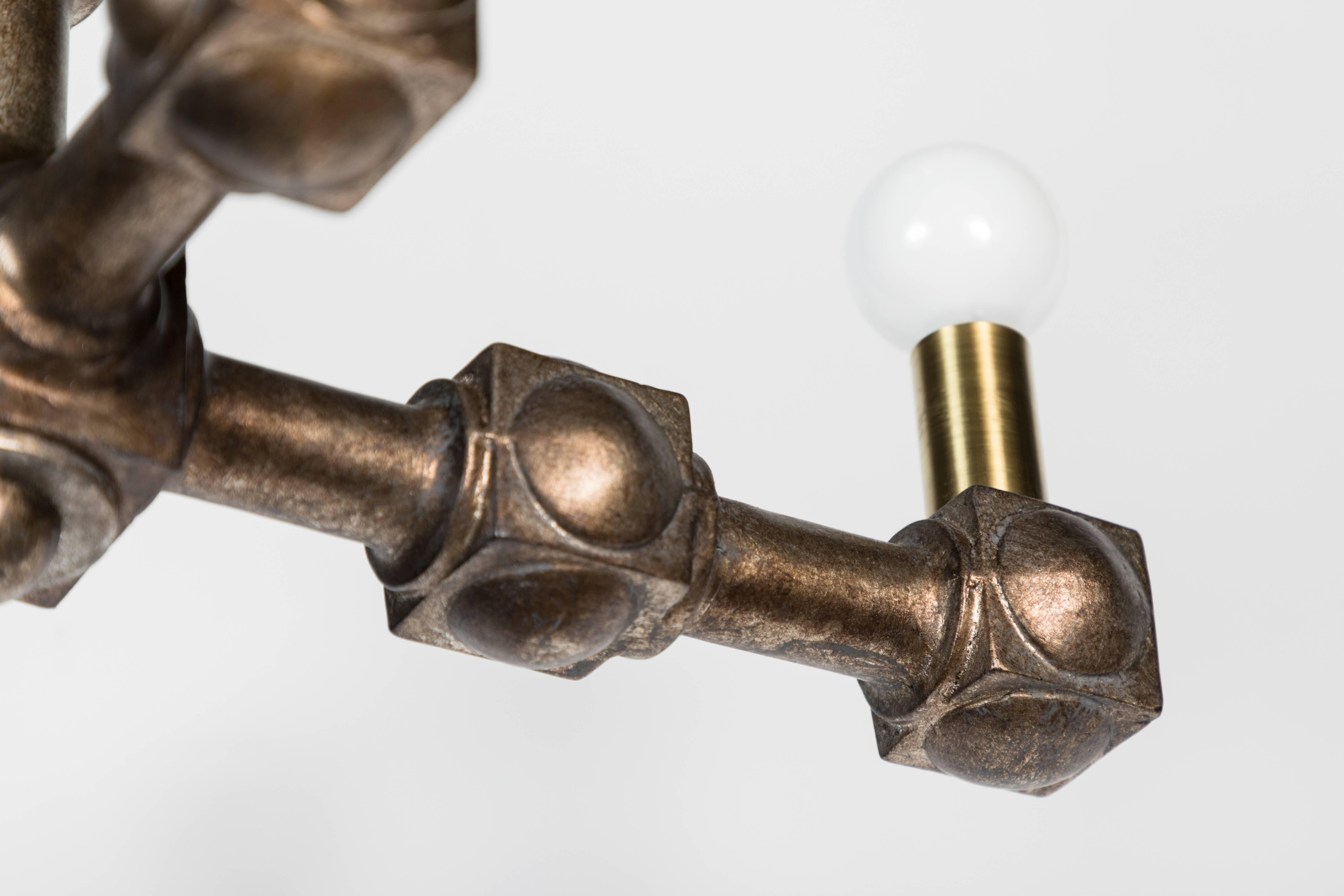 Late 20th Century Midcentury 1970s Chandelier Restored