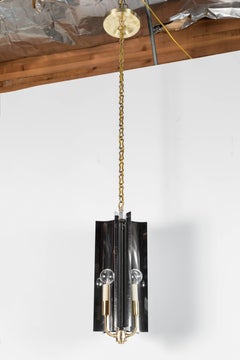 Sculptural Mid-Century Modern Curved Pendant Restored
