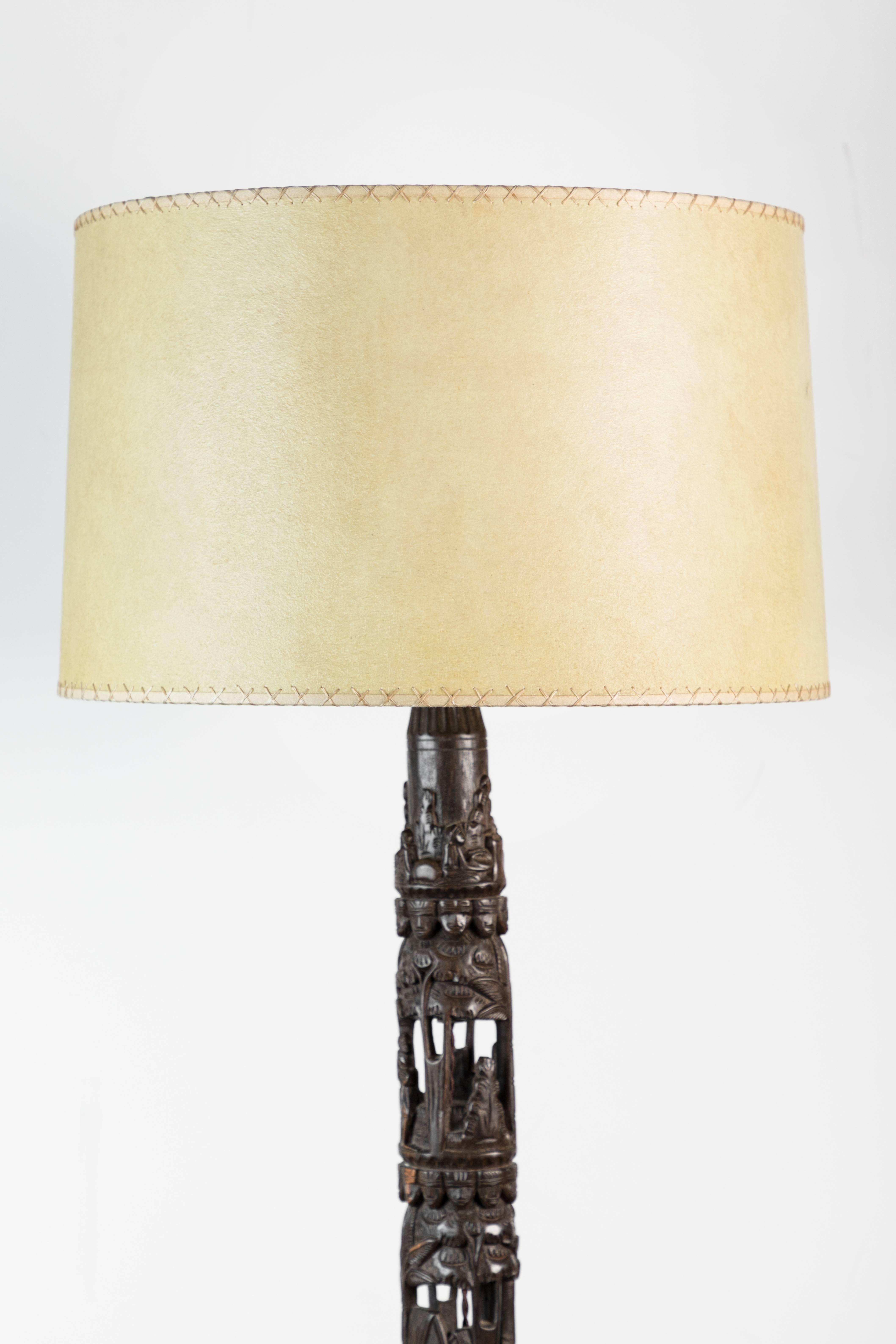 French African Floor Lamp In Excellent Condition For Sale In Los Angeles, CA