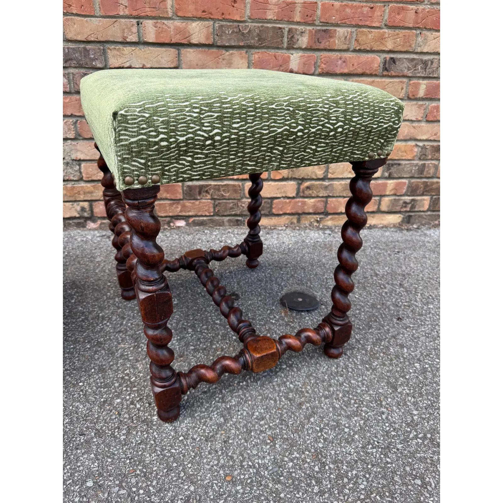British Newly Upholstered English Stools For Sale
