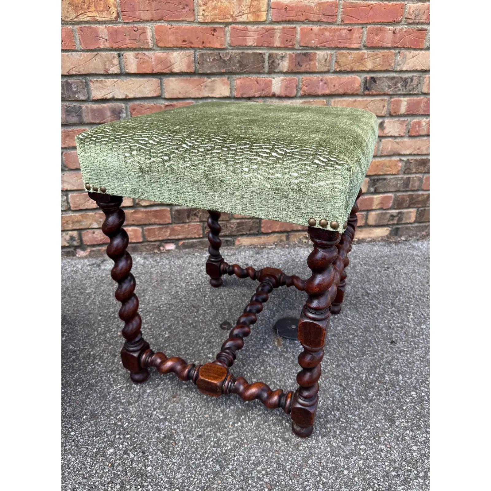 Early 20th Century Newly Upholstered English Stools For Sale