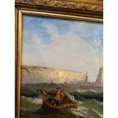 19th Century Oil on Canvas Boats