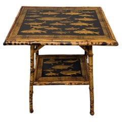 19th Century English Decoupage Side Table