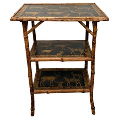 19th Century English Decoupage Side Table