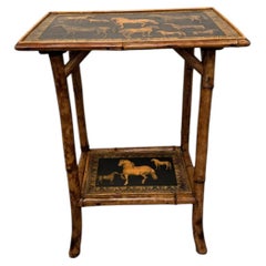 19th Century English Decoupage Side Table