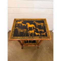 19th Century English Decoupage Side Table
