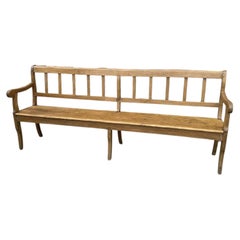 19th Century English Elmwood Hall Bench