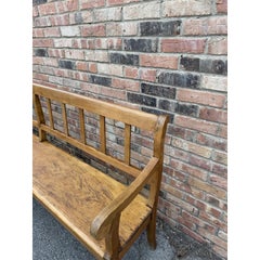 19th Century English Elmwood Hall Bench