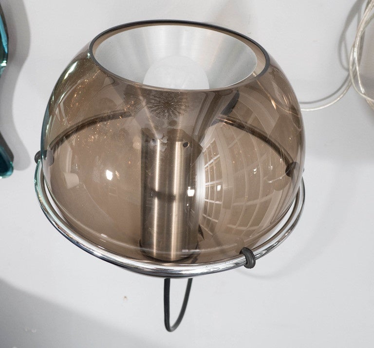 Late 20th Century Pair of 1970's RAAK Smoke Glass Globe Sconces