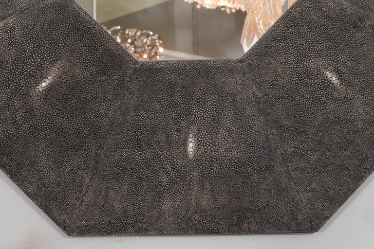 Contemporary Custom Octagon Shagreen Mirror