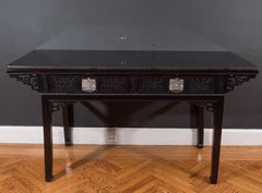 19th Century Black Lacquer Chinese Alter Table