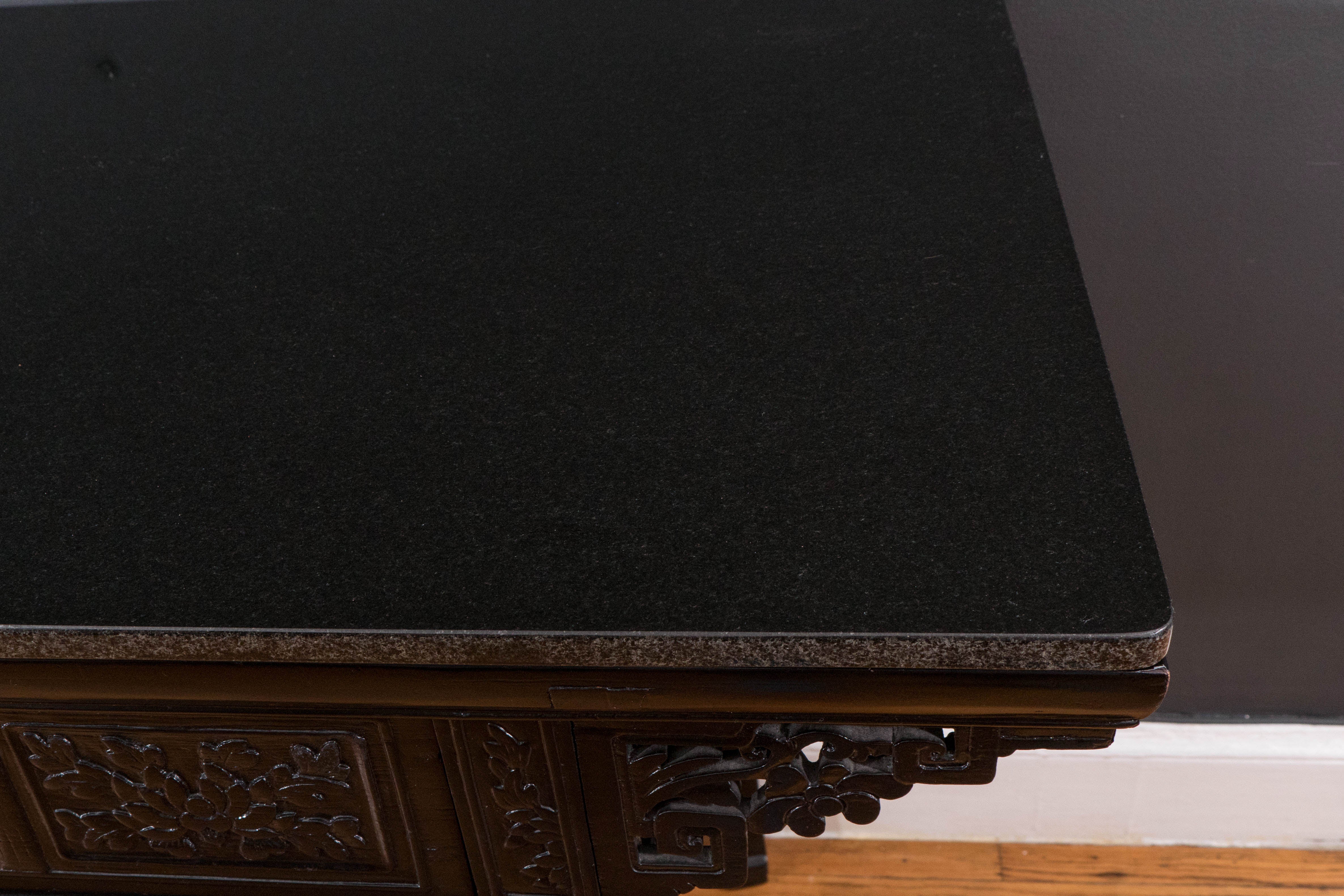19th Century Black Lacquer Chinese Alter Table 6
