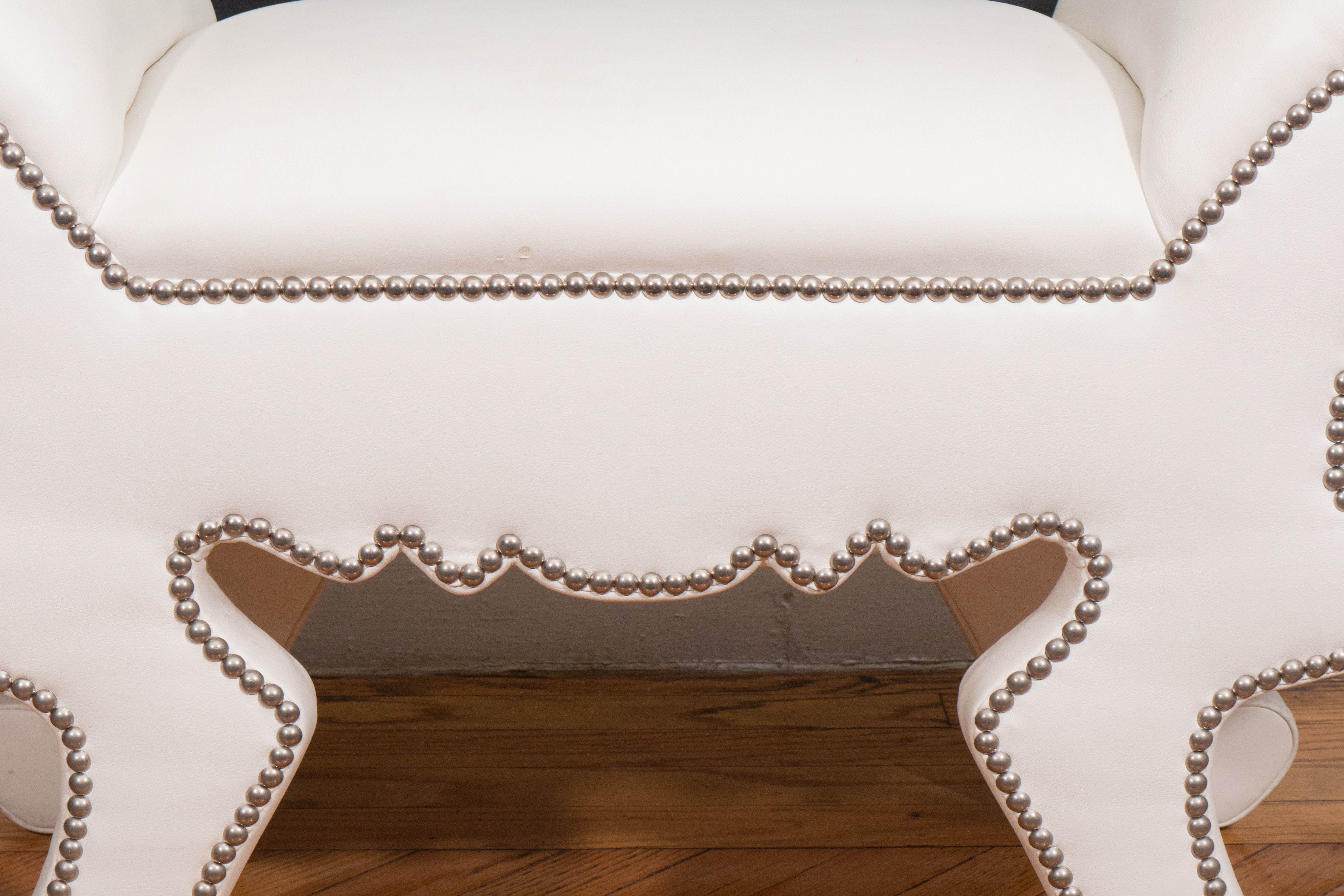American Whimsical Bench in White Faux Leather