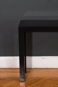 Black Lacquer Sofa Table with Black Glass Top