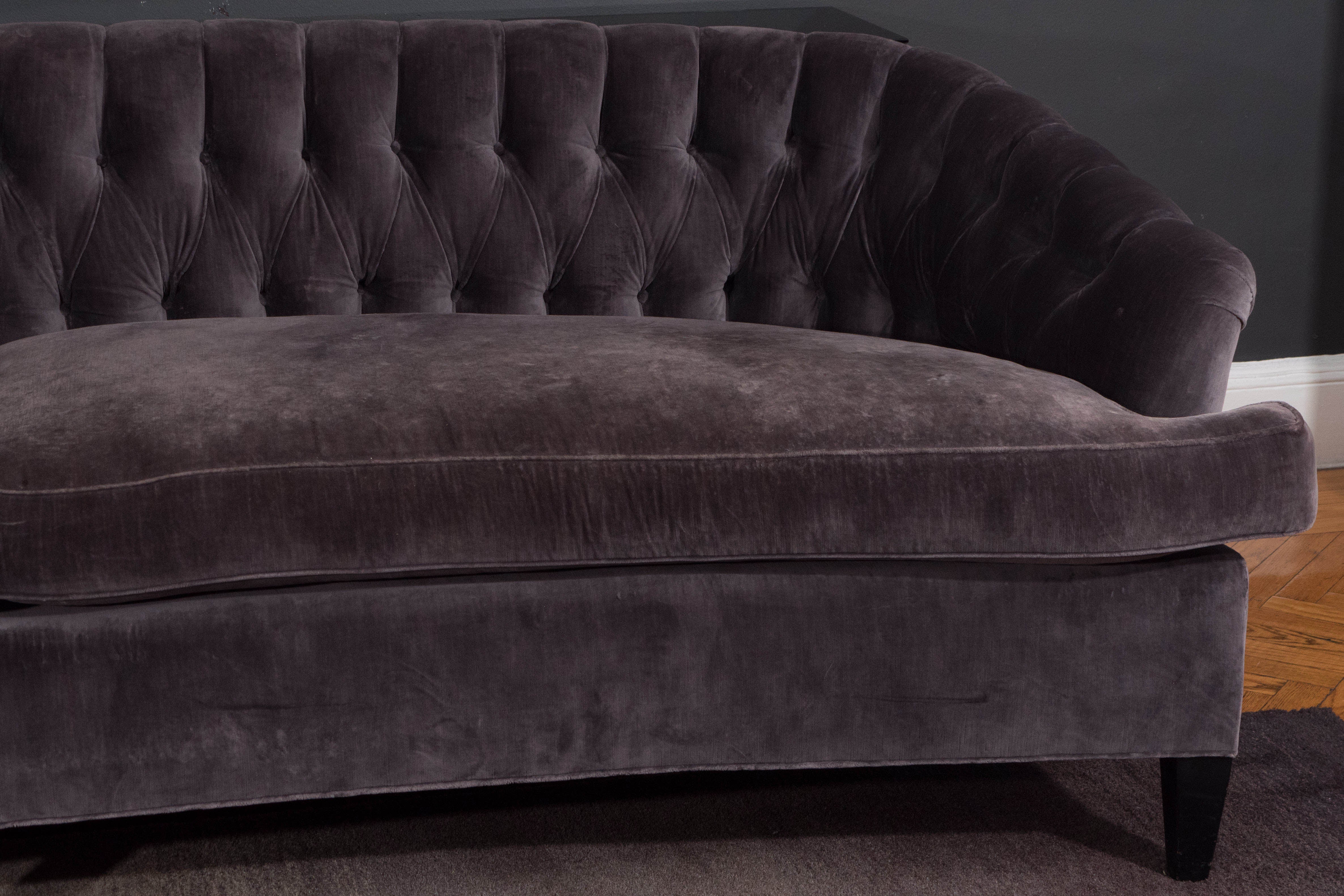 Hollywood Regency Tufted Sofa In Good Condition In New York, NY