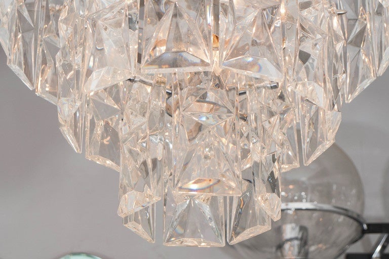 Kinkeldey Austrian three-tiered crystal chandelier.
