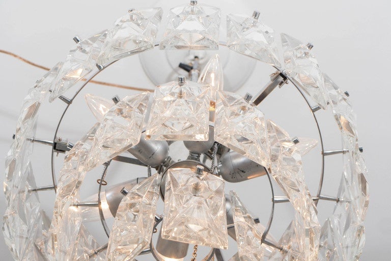 Cut Glass Kinkeldey Austrian Three-Tiered Crystal Chandelier