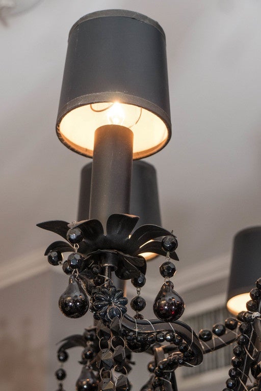 French Black Crystal Chandelier 2
