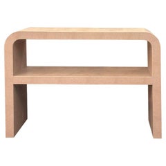 Custom Leather Wrapped Waterfall Style Console
