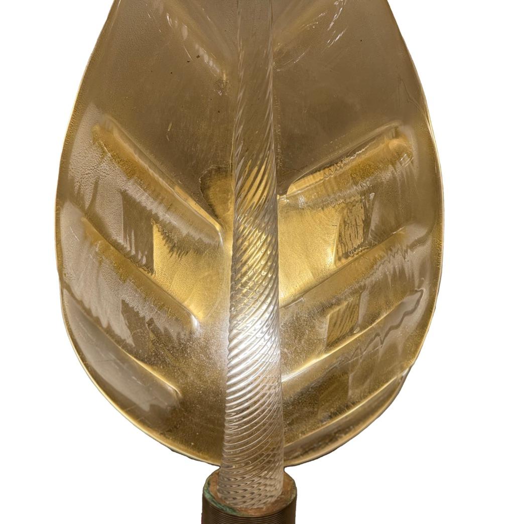 Pair of Murano Glass Leaf Sconces In Good Condition For Sale In New York, NY