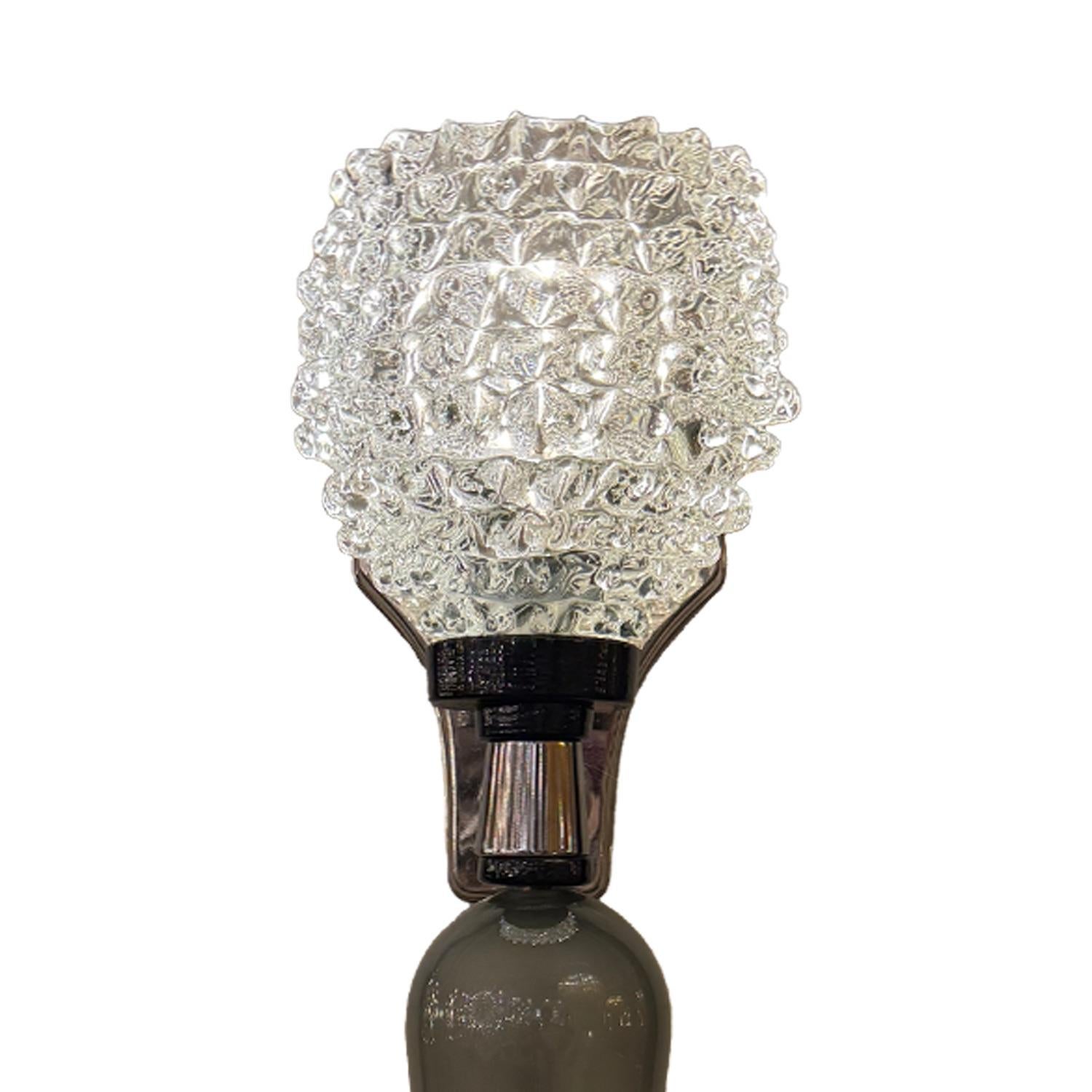 Italian Pair of Grey Murano Glass Sconces For Sale
