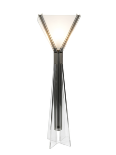 Coppia di lampade da terra scultoree vintage in lucite fumé e trasparente