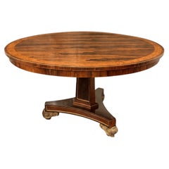 19th Century English Regency Rosewood Tilt Top Center Table