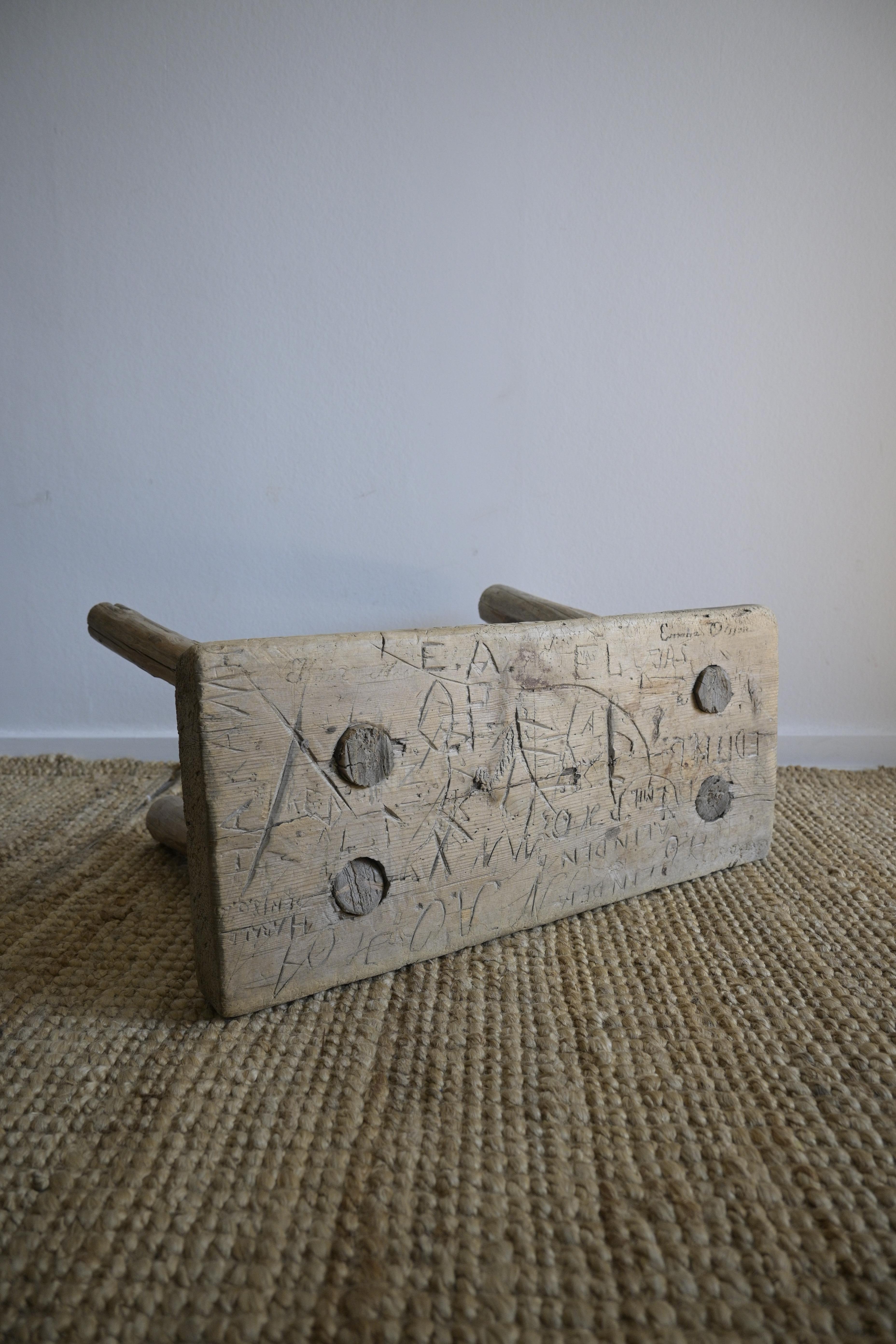 Swedish Pine Stool from the 1900s For Sale 9