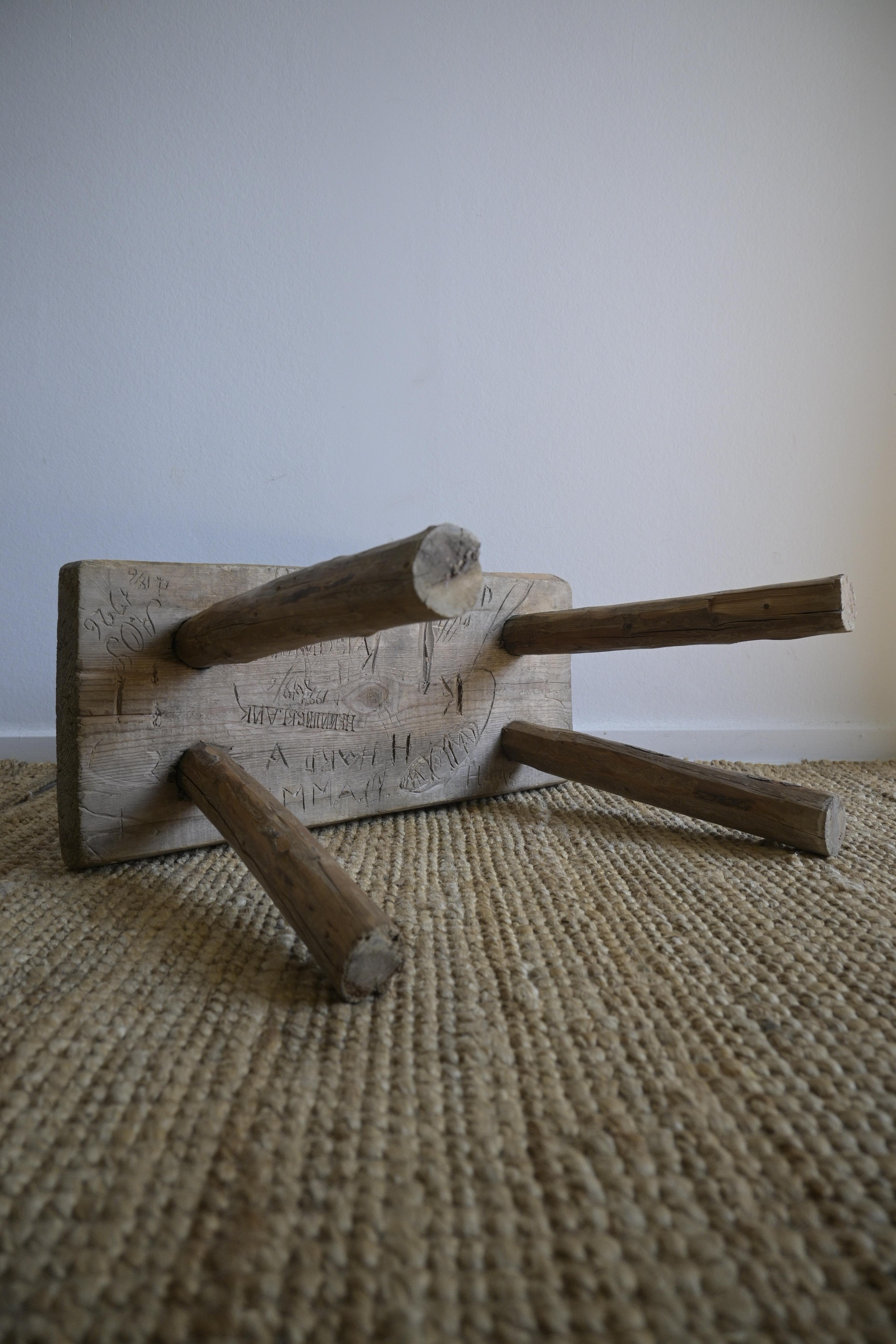 Swedish Pine Stool from the 1900s For Sale 10