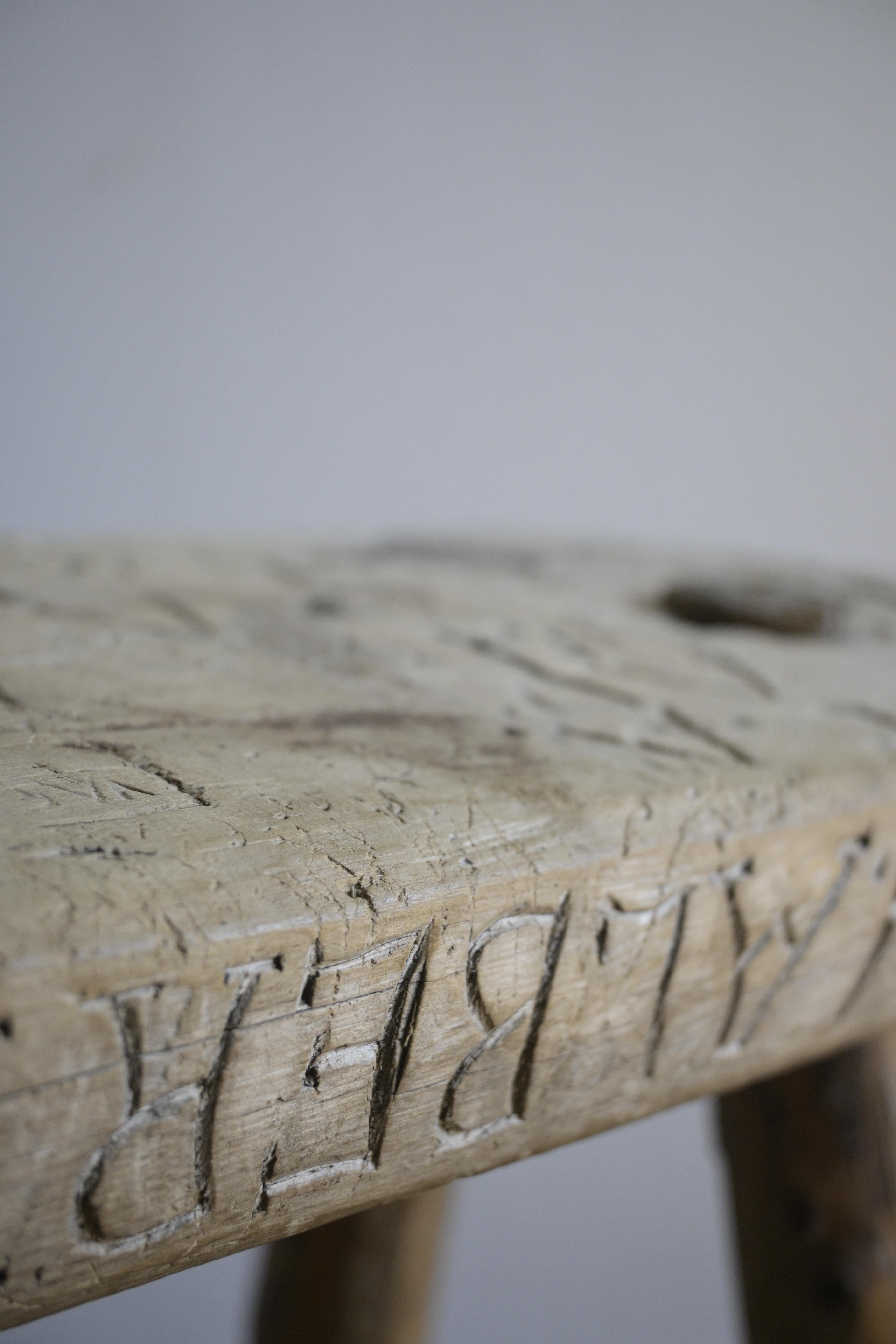 Scandinavian Modern Swedish Pine Stool from the 1900s For Sale