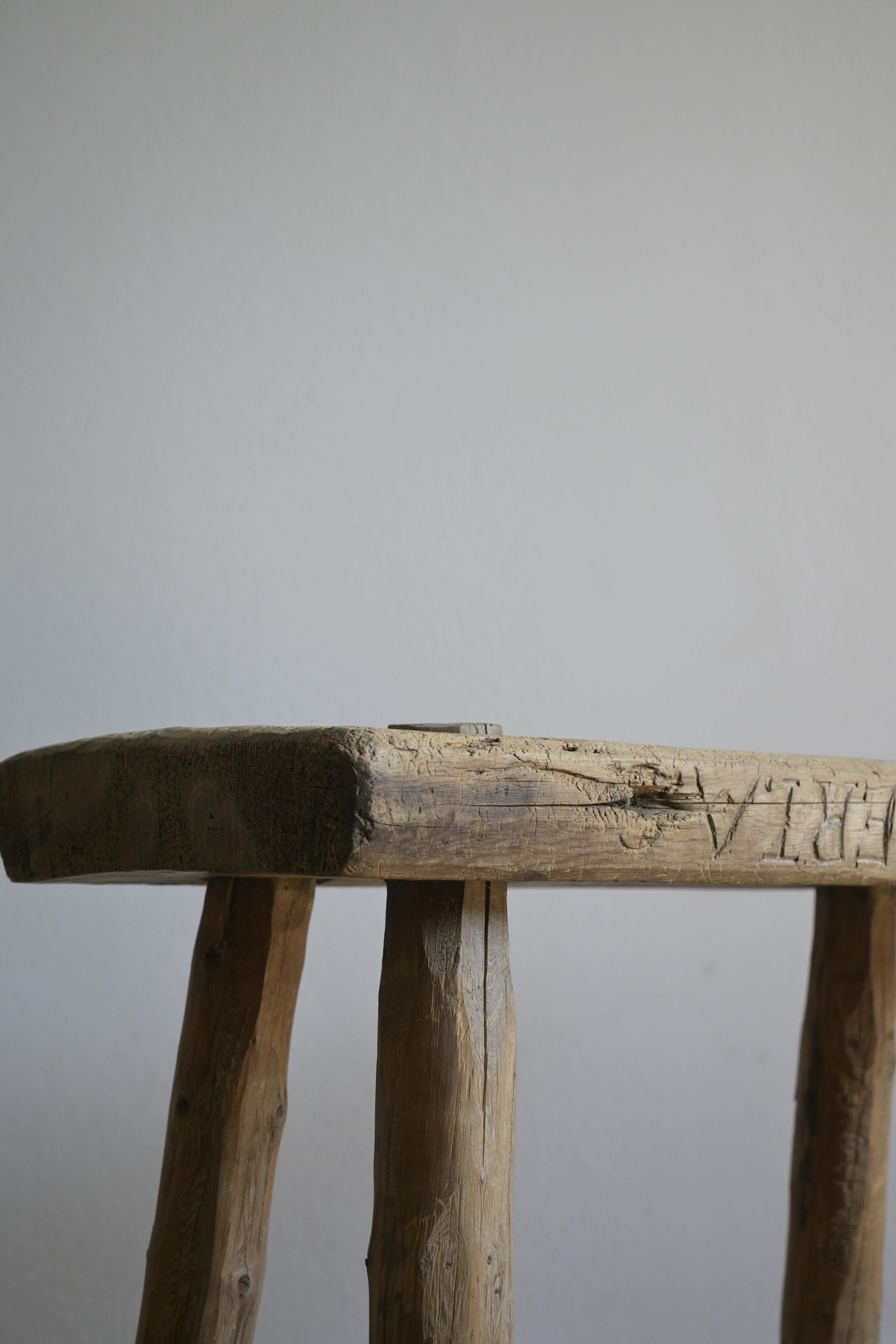 Swedish Pine Stool from the 1900s For Sale 5
