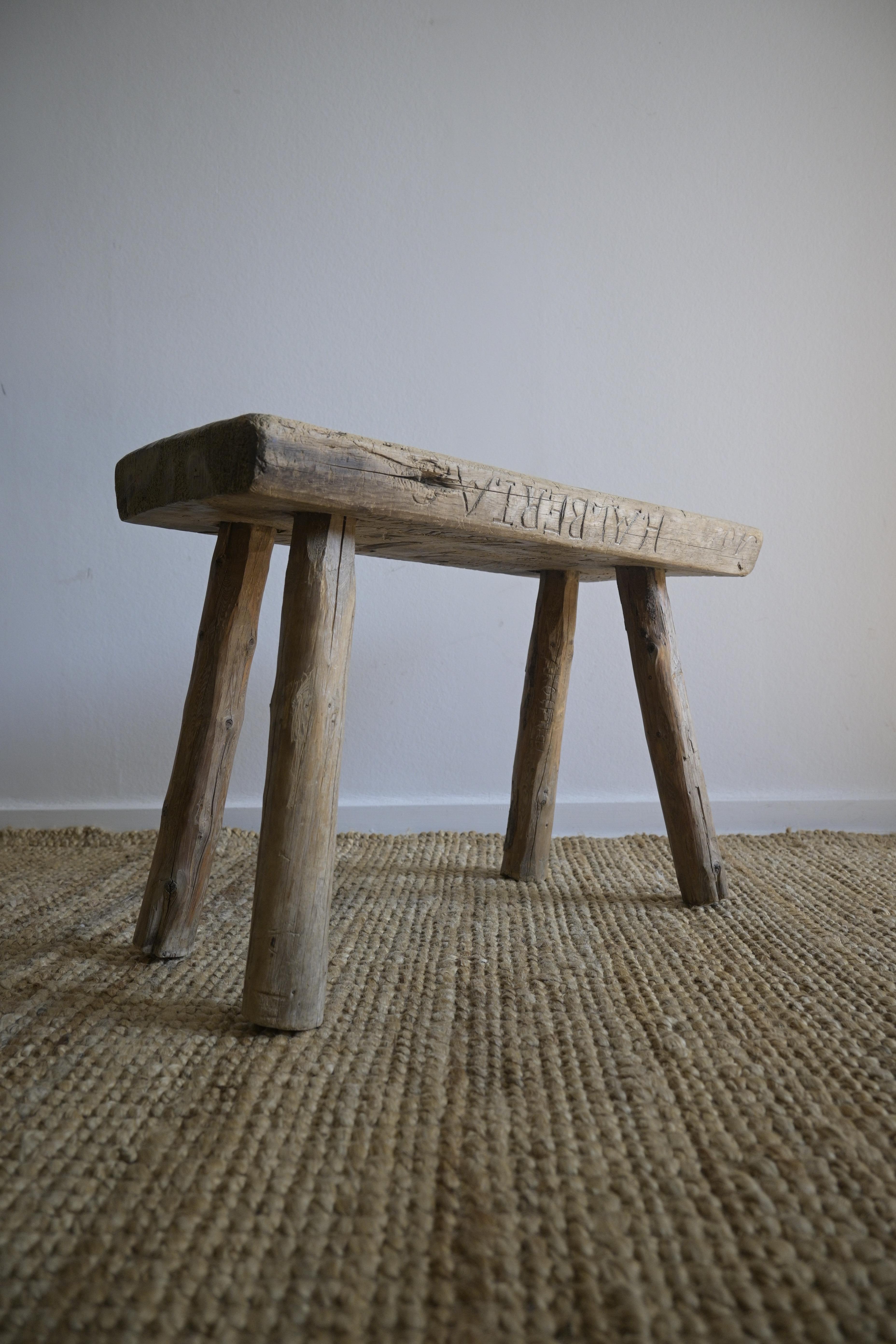 Swedish Pine Stool from the 1900s For Sale 7