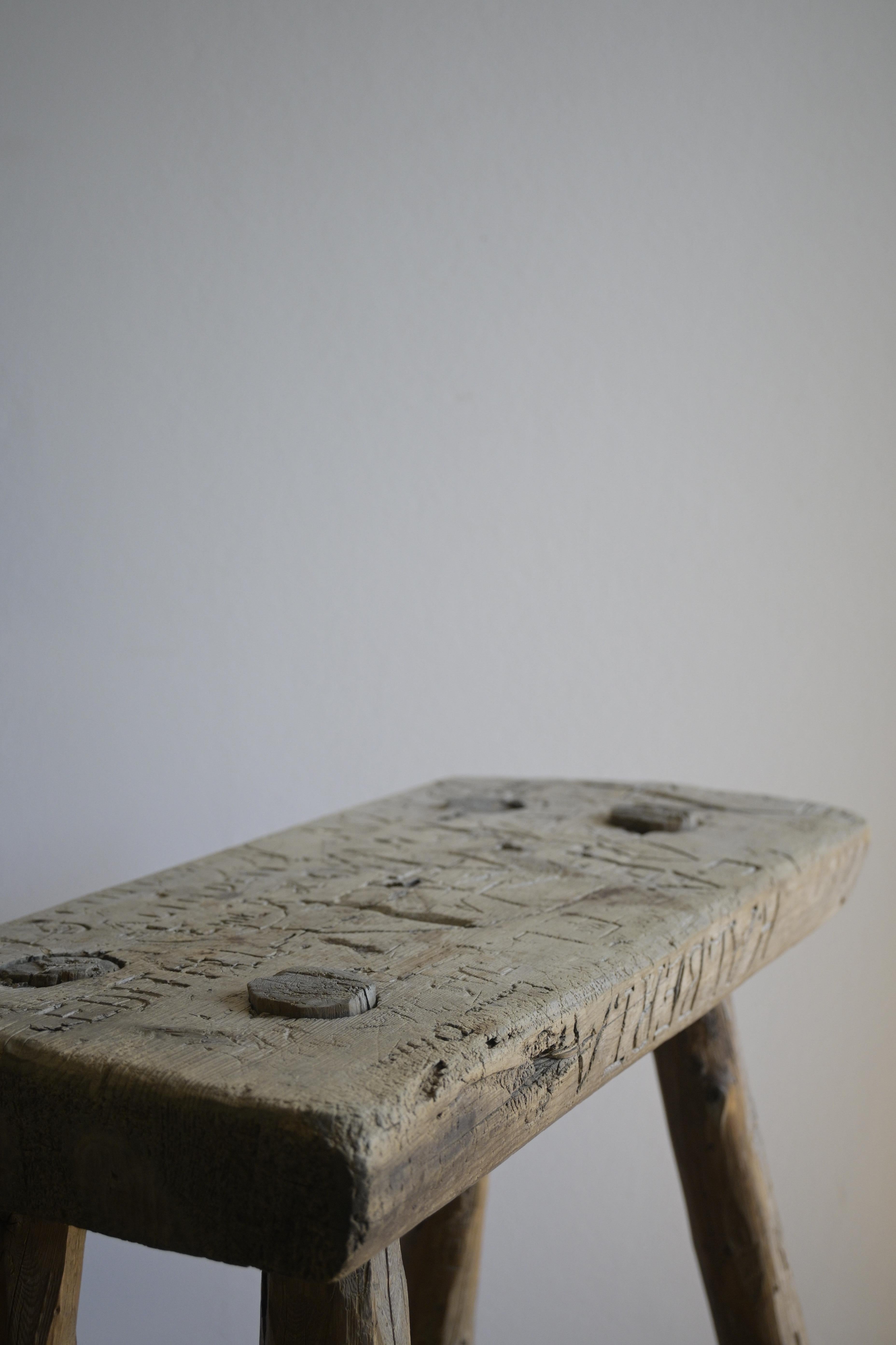 Swedish Pine Stool from the 1900s For Sale 8