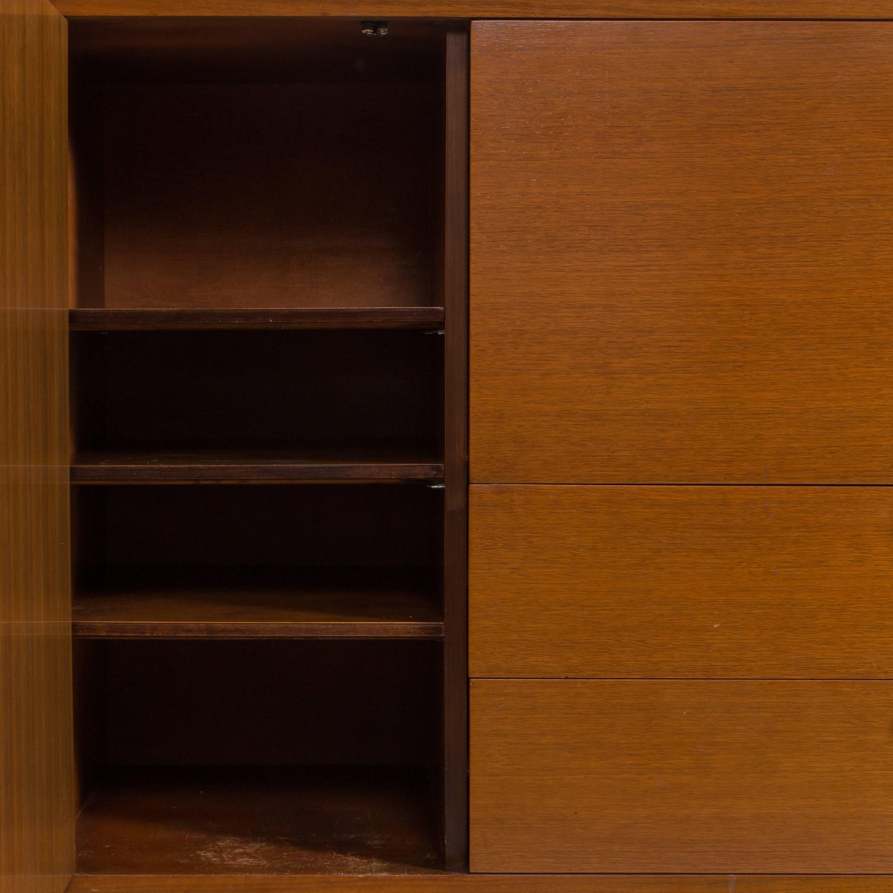George Nelson Walnut Secretary and Bookcase on Long Bench, Herman Miller 1