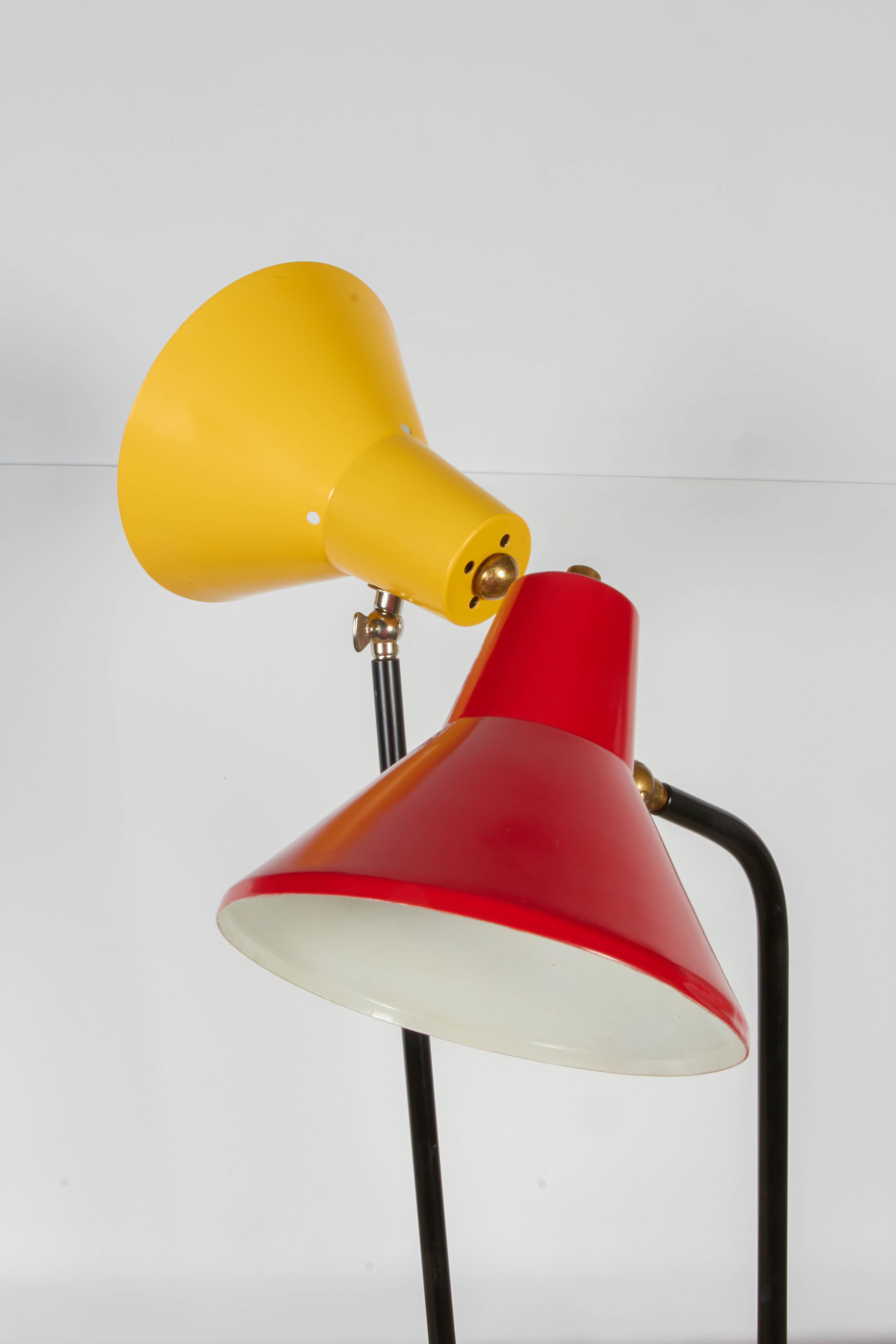 Belgian Single Iron and Steel Desk Lamp by JJM Hoogervorst for Anvia, 1960s
