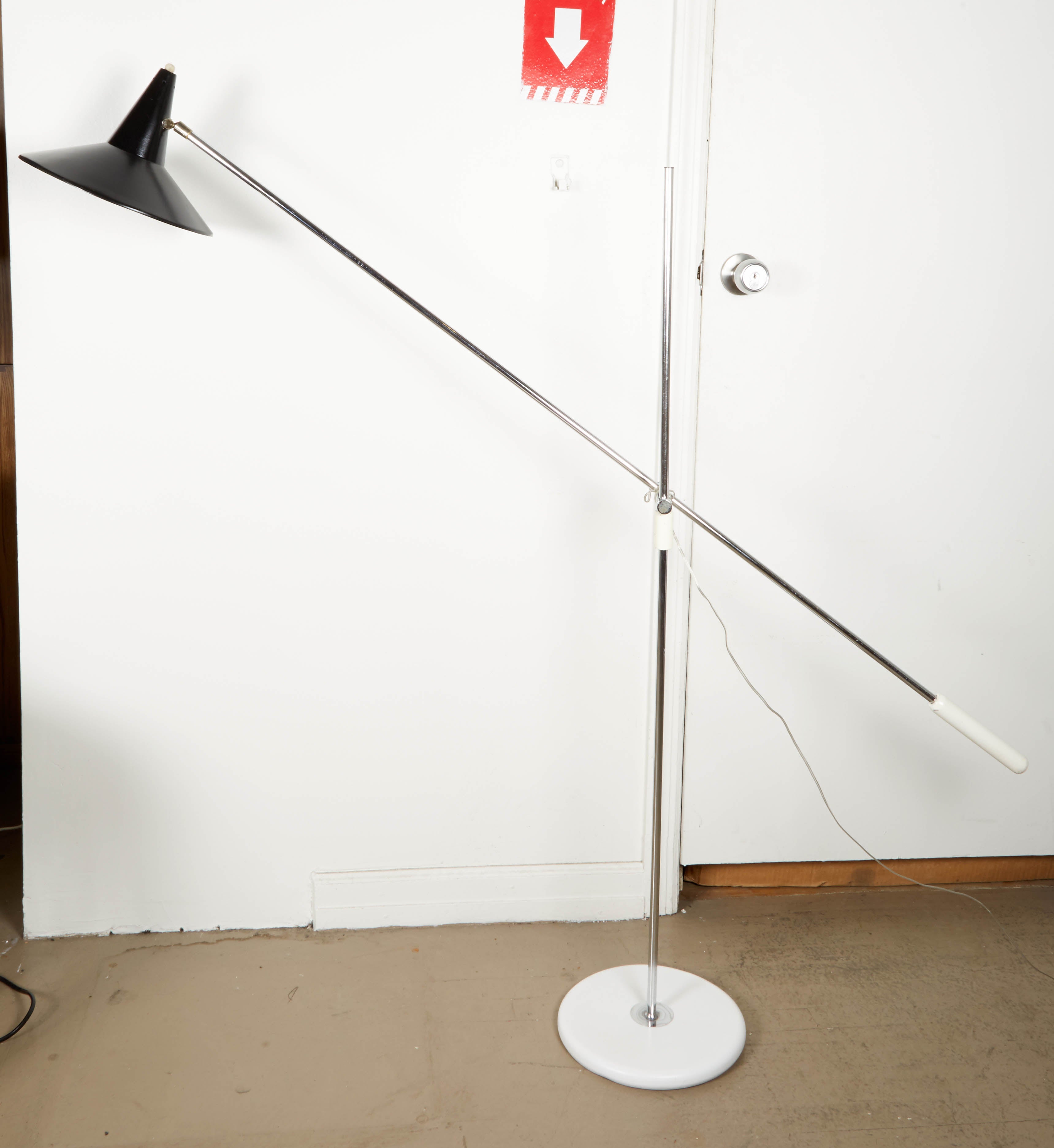 Anvia Adjustable Floor Lamp with Chrome Stem For Sale