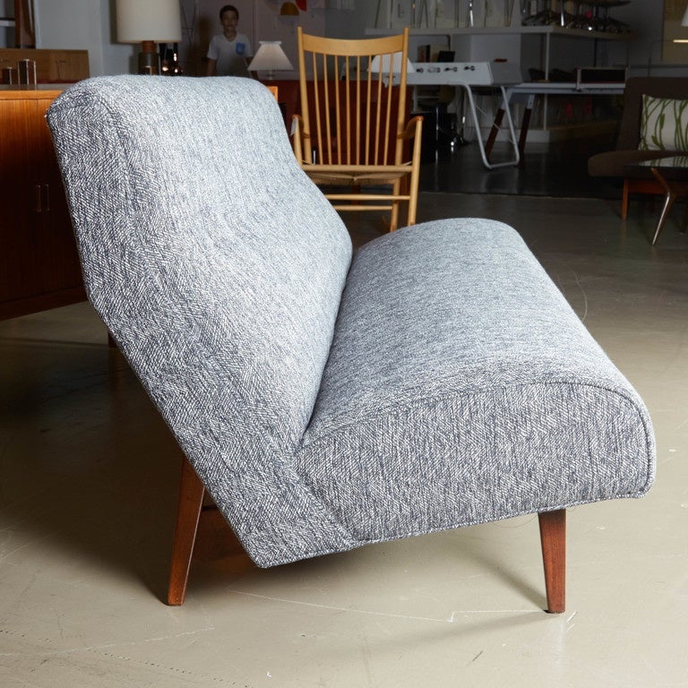 Jens Risom High Backed Armless Sofa with Button Tufted Back at 1stDibs