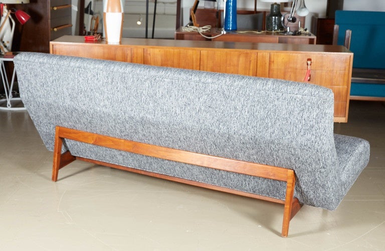 Jens Risom High Backed Armless Sofa with Button Tufted Back at 1stDibs