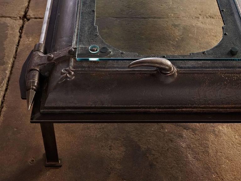 Cast Iron Industrial Coffee Table Made From An Old Boiler Room