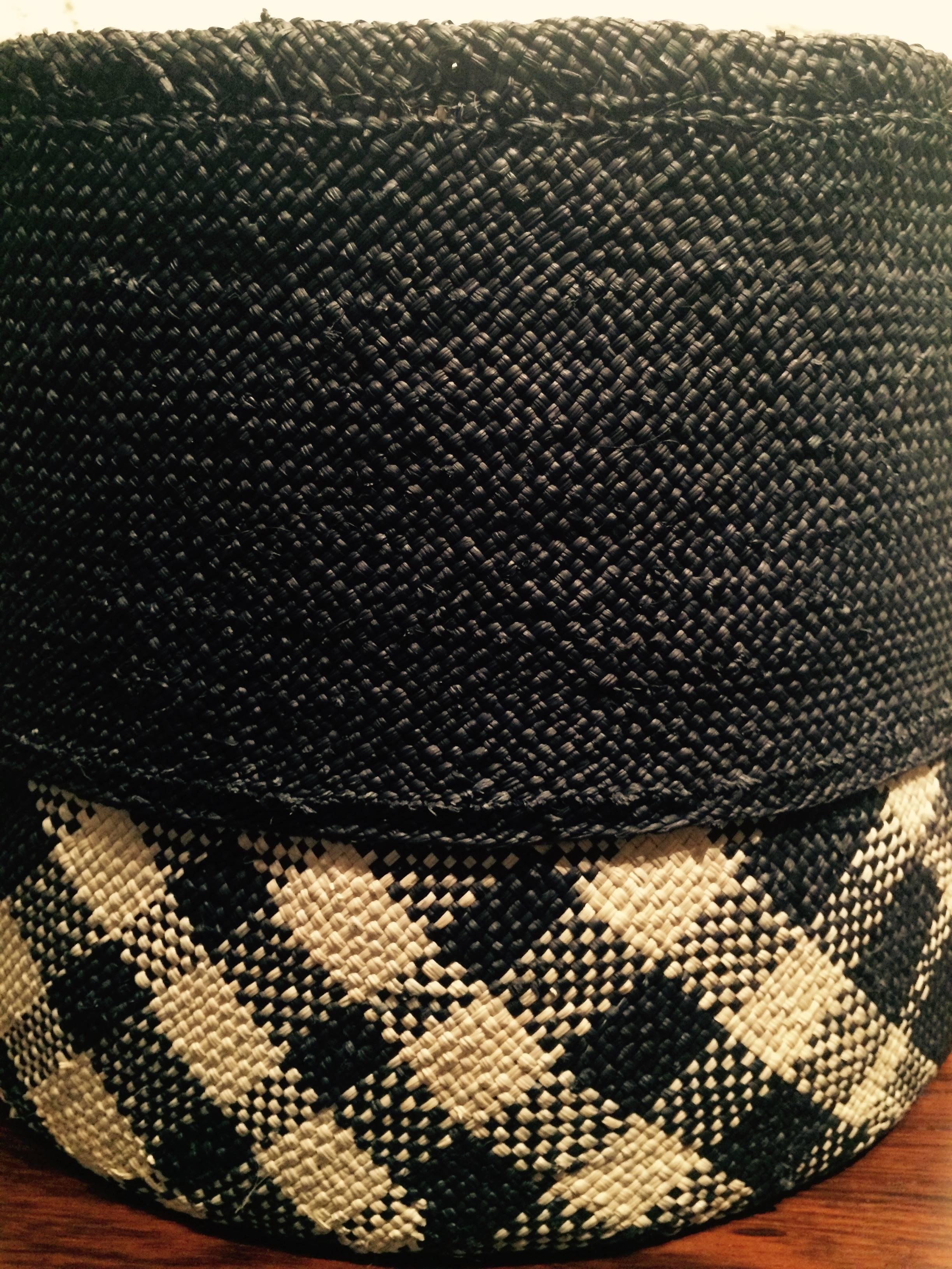 Woven One of a Kind, Handwoven Iraca Basket from Nariño, Colombia For Sale