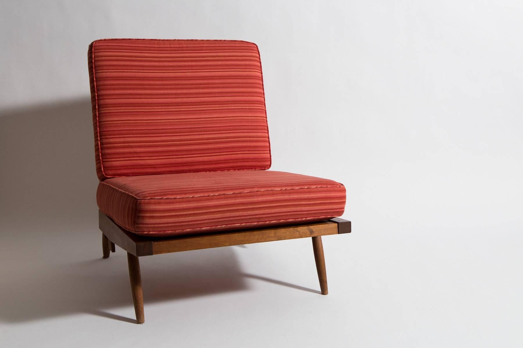American Pair of George Nakashima Walnut Lounge Chairs