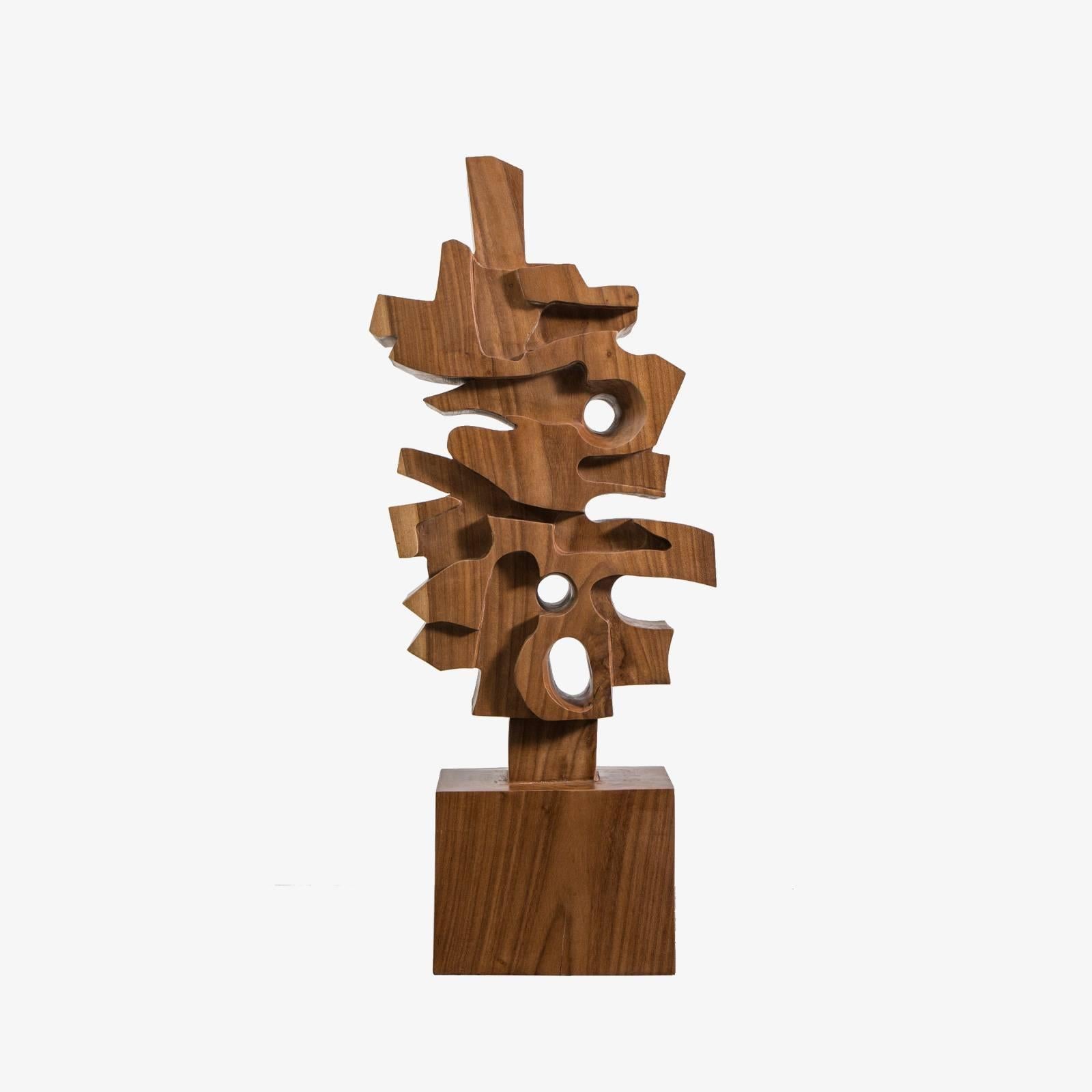 Hand-carved, tropical laurel wood sculpture by contemporary designer, Gabriela Valenzuela-Hirsch.