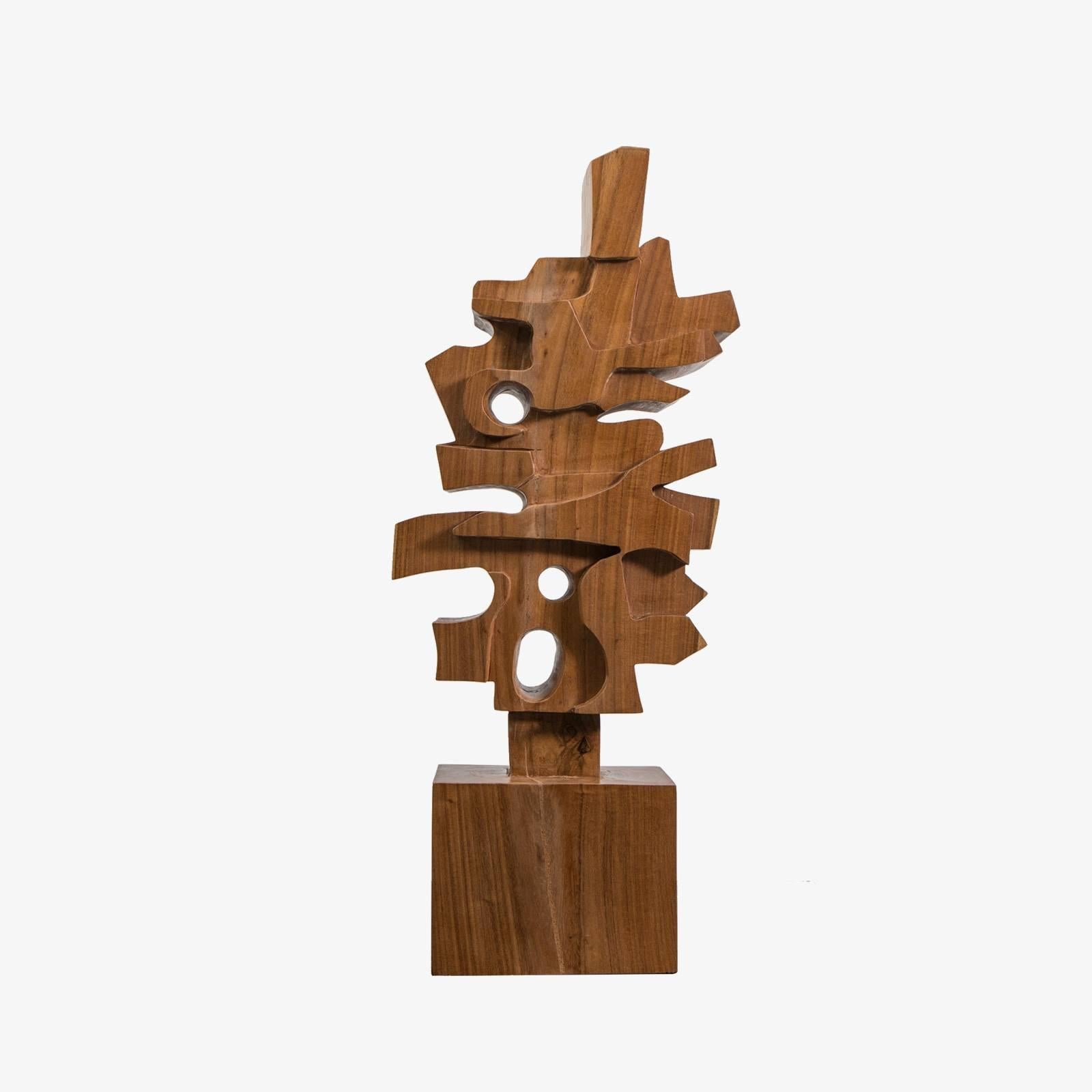 Contemporary Hand-Carved Wooden Sculpture by Gabriela Valenzuela-Hirsch