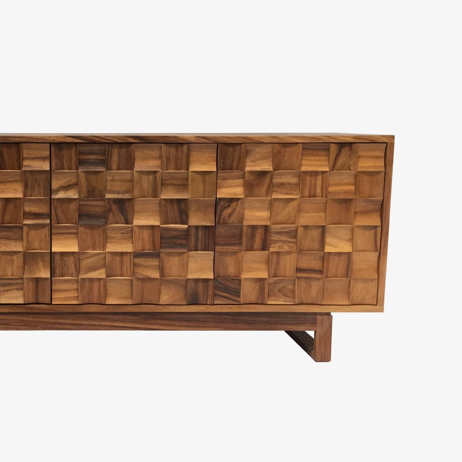 Mid-Century Modern Handcrafted Guanacaste Credenza For Sale