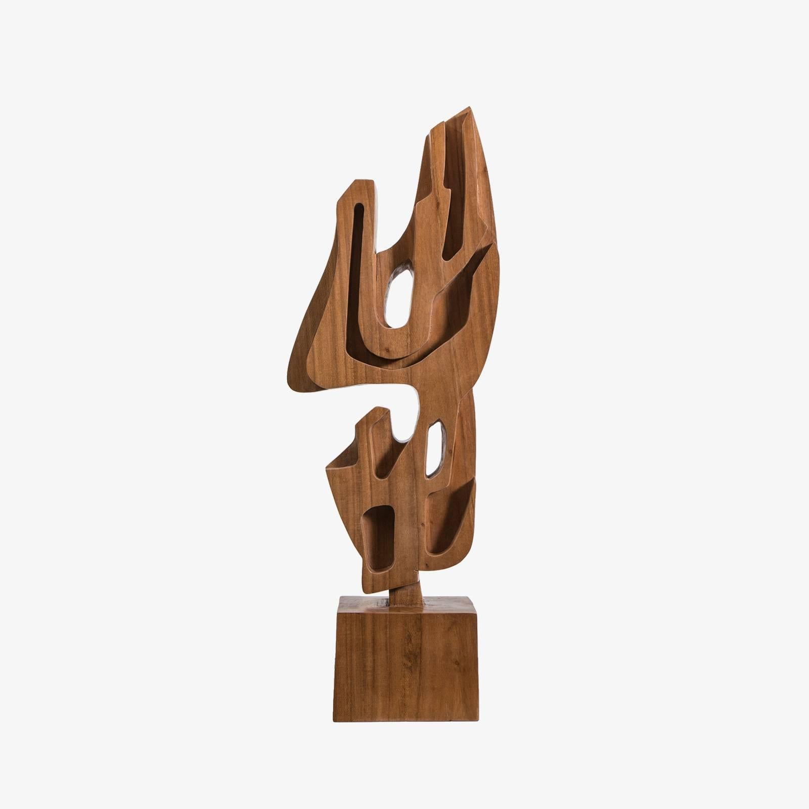 One of a kind, hand-carved, laurel wood sculpture by contemporary Costa Rican artist and environmentalist, Gabriela Valenzuela-Hirsch. Gabi is best known for her role as Head designer of Go Silk for over a decade and her artisan design co-op called