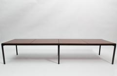 Florence Knoll Walnut and Angle Steel Coffee Table or Bench, 1950s