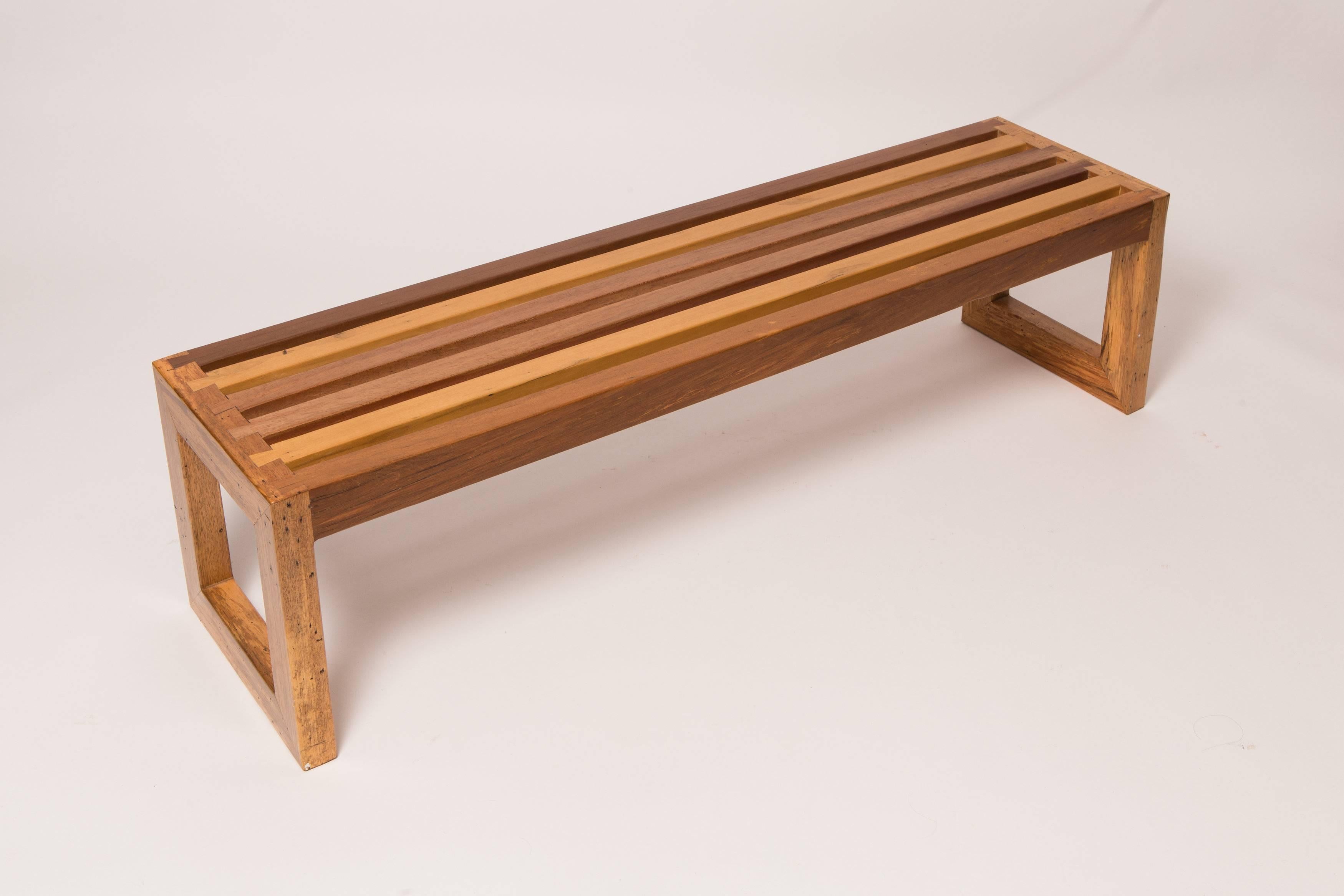 American Solid, Reclaimed Wood Bench with Dovetail Joinery For Sale