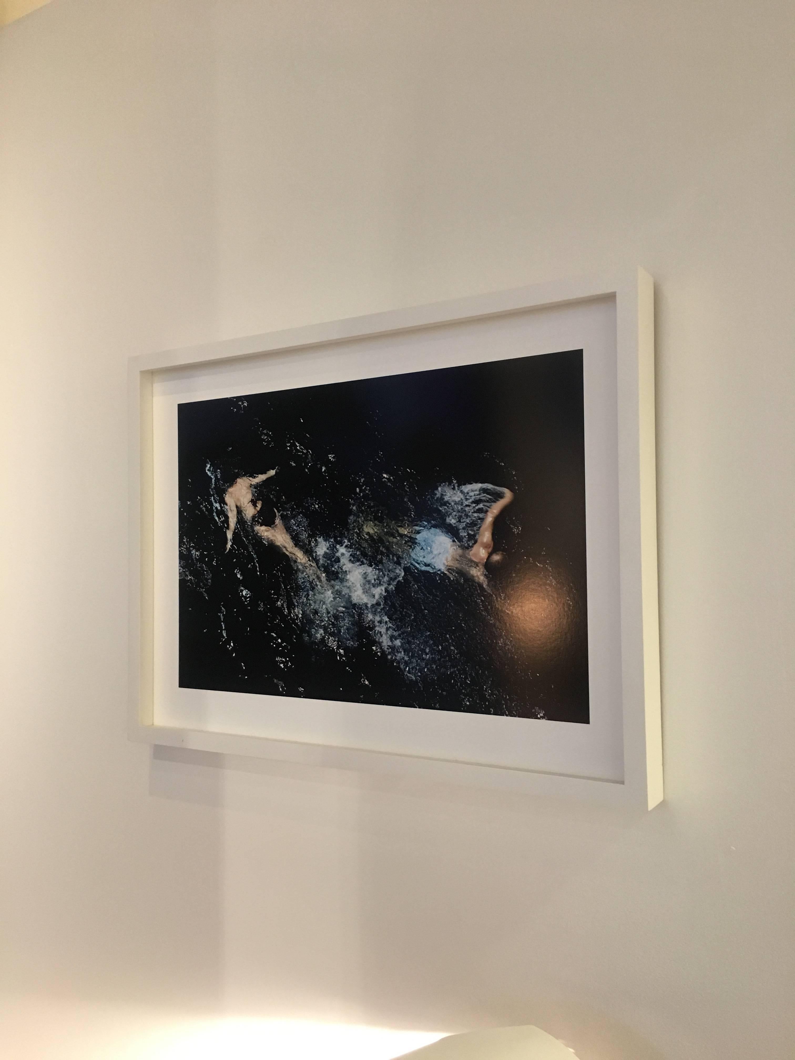 Framed archival pigment print on Baryta Fiber Paper by Francine Fleischer, 2013. This photo series was taken in a magical swimming hole that had been used by an ancient civilization for human sacrifice. Today it is used by swimmers for recreational